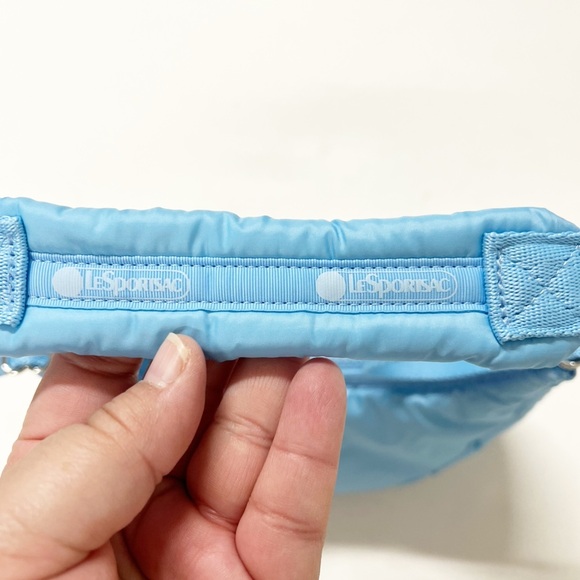 LeSportSac Womens Baltic Sea Baby Blue Sheen Mini Crescent Shoulder Bag - Picture 5 of 6